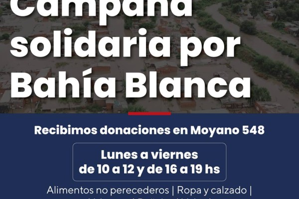 MOPOF lanzó la campaña solidaria “Unidos por Bahía Blanca”