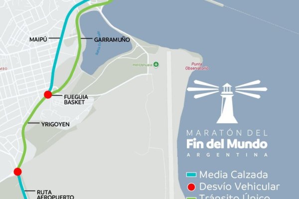 Maratón del Fin del Mundo: anuncian cortes y desvíos para la mañana del domingo